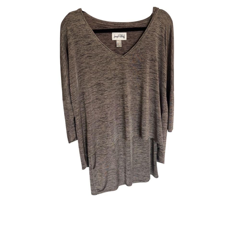 Joseph Ribkoff Brown Space Dye old money Tunic Top Womens 10